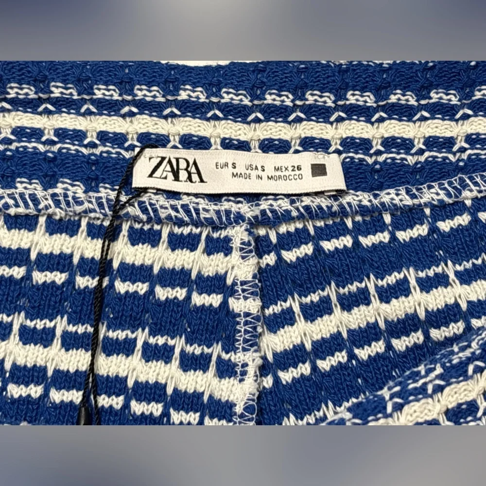 Zara Blue and White Striped Two-Piece Crop Top and Skort Set - Picture 6 of 14